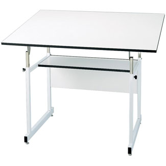 Alvin Workmaster Jr Economy 4-Post Drafting Table 36"x48" w/White Base (WMJ48-4-XB)