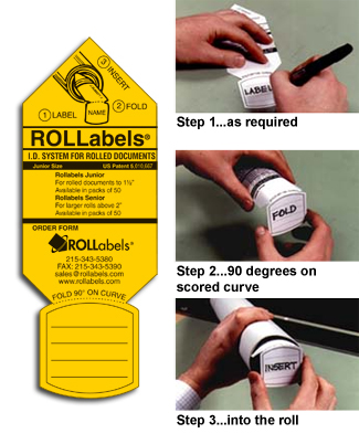 Rollabels Junior Identification Tags 1.5" Yellow 50/pk (JRYW)