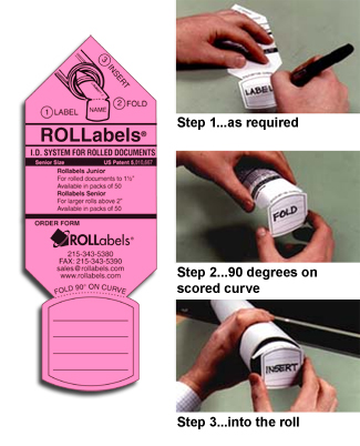 Rollabels Senior Identification Tags 2.25" Fluorescent Pink 50/pk (SRPK)